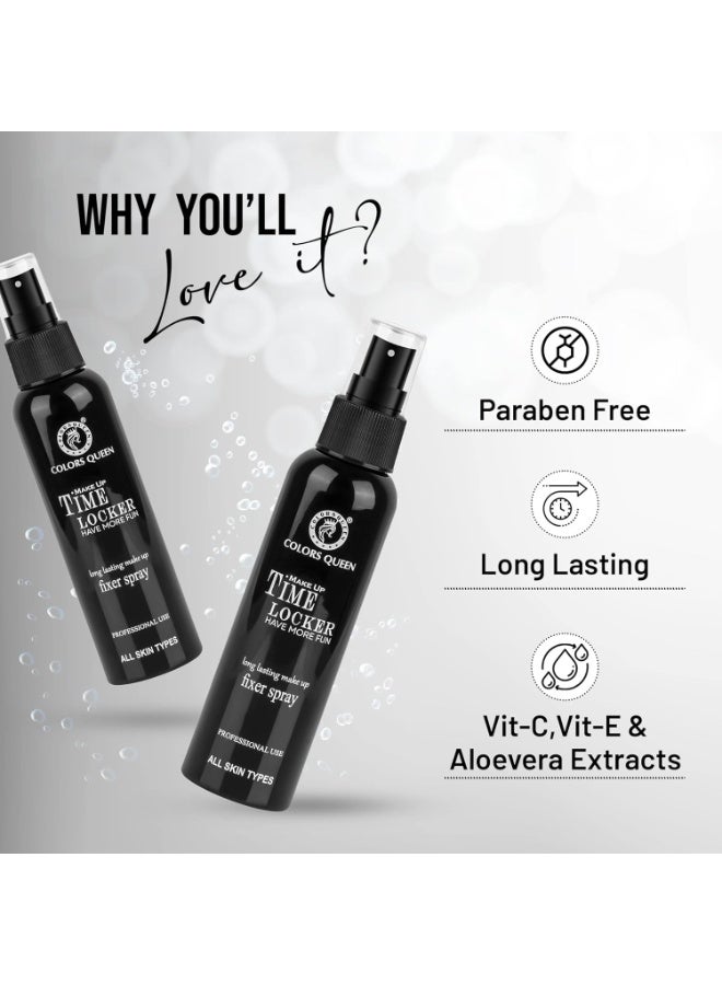 Colors Queen Time Locker Natural Makeup Fixer Spray | Long Lasting Makeup Setting Spray for Face Makeup | Light Weight Quick Dry Makeup Setting Spray with Vitamin C & E - 80ml - Image 3